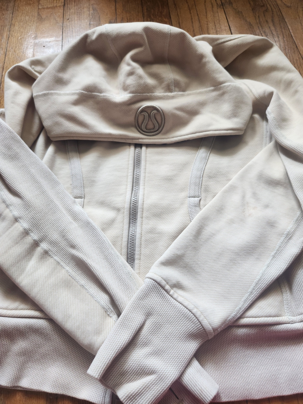 lululemon athletica Women's Light Cream Zip-Up Hooded Zipup Jacket